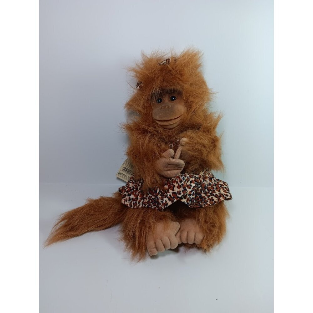 New Rare Vintage Hosung Monkey Puppet Plush Stuffed Animal 1994 TAGS and Outfit